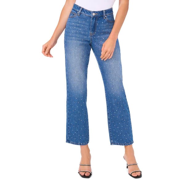 Womens Cece Rhinestone Embellishment Wide Leg Jeans