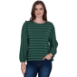 Petite Ruby Rd. Must Haves Textured Stripe Shoulder Ruffle Top - image 1