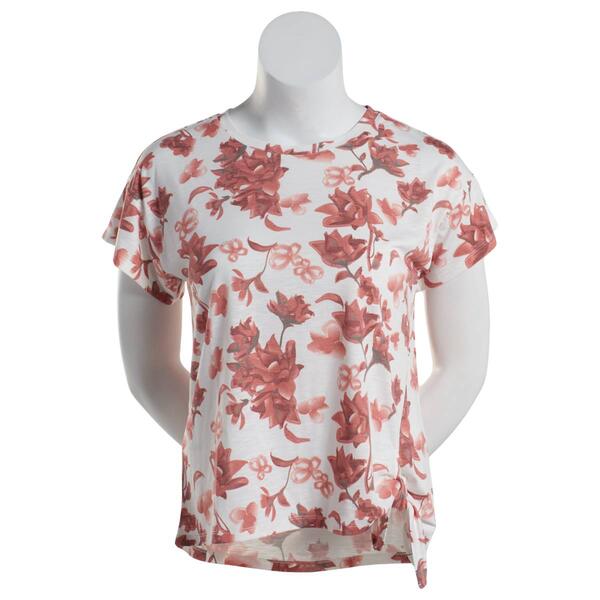 Womens Architect&#40;R&#41; Short Sleeve Floral Side Tie Tee - image 