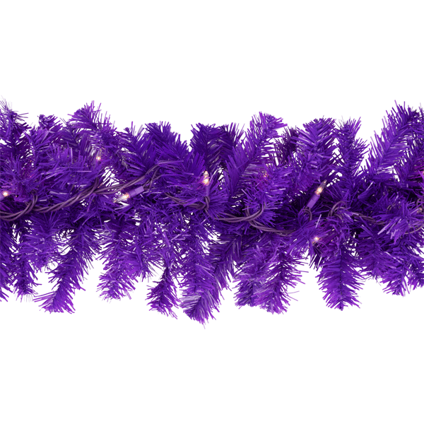 Northlight 9ft. Purple Pre-Lit Pine Christmas Garland