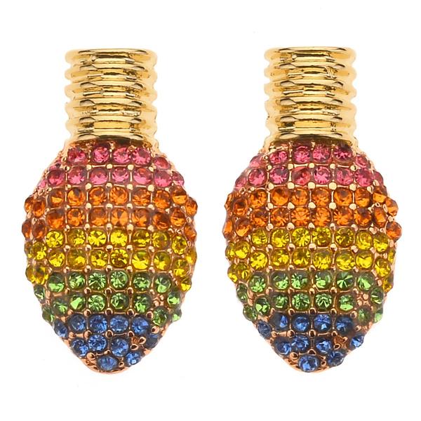 Multi Color & Gold Festive Light Earrings - image 