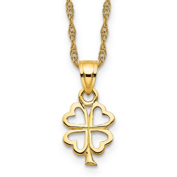 Gold Classics&#40;tm&#41; Yellow Gold Four Leaf Clover Pendant Necklace - image 