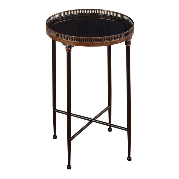 9th & Pike(R) Black Metal Traditional Accent Table