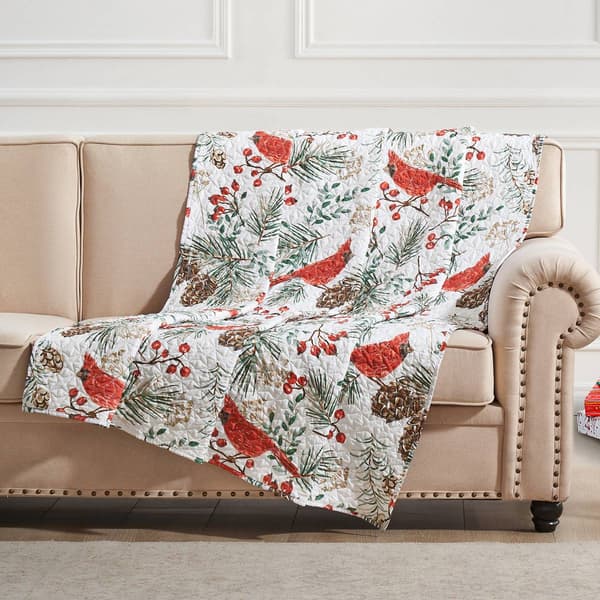 Greenland Home Fashions&#40;tm&#41; Cardinal Plaid Reversible Quilted Throw - image 
