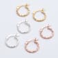Marsala Trio Set Tri-Tone Click Top Hoop Earrings - image 1