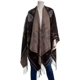 Womens Modena Floral & Jacquard Ruana