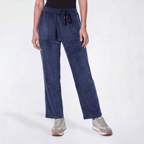 Womens Hasting & Smith Solid Straight Leg Velvet Sweatpants