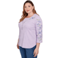 Plus Size Alfred Dunner Hilton Head Floral Embroidery Blouse - image 3