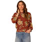 Womens Democracy 3/4 Dolman Tuck Sleeve Floral Sweater - image 1