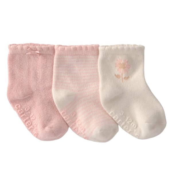 Baby Girl (NB) Carter''s Ig 3Pk Booties - image 