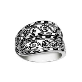 Marsala Fine Silver Plated Filigree Bypass Ring