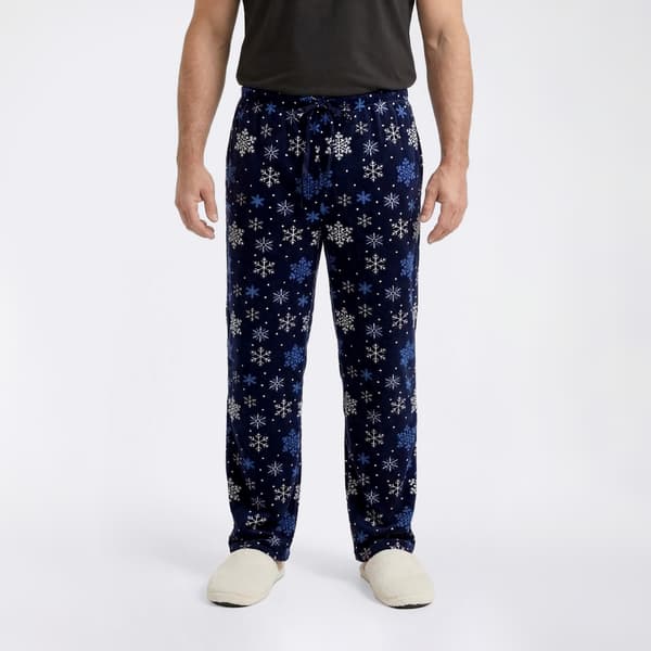 Mens Big & Tall Preswick & Moore Silky Fleece Pants - Blue Snow - image 