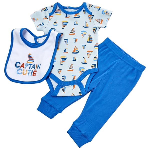 Baby Boy (NB-9M) Baby Gear(R) 3pc. Sailboat Bodysuit & Jogger Set - image 