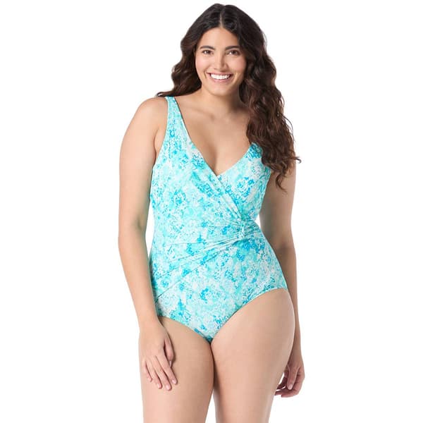p/h7/26 Womens Roxanne Draped Sash One Piece Swimsuit - image 