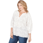 Plus Size Skye’s the Limit Fresh Start Feather Embroidery Blouse - image 3
