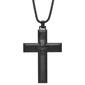 Mens Lynx Stainless Steel with Carbon Cross Pendant - image 1