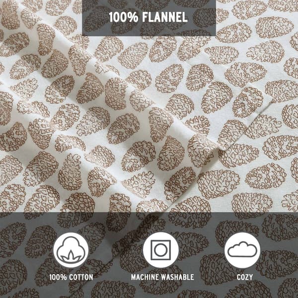 Eddie Bauer Little Creek Pine Cone Cotton Flannel Sheet Set