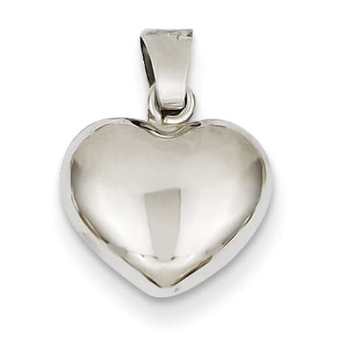 Gold Classics&#40;tm&#41; 14kt. White Gold Puffed Heart Pendant - image 