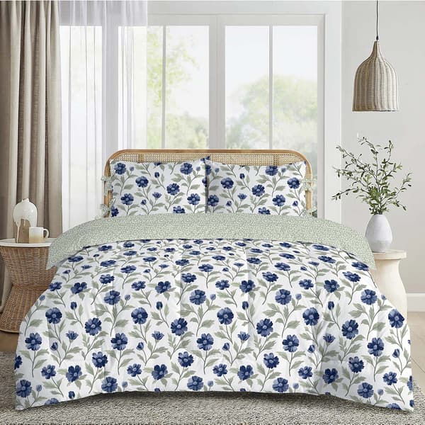 Sabrina Soto 200 Thread Count 3pc. Floral Comforter Set with Bows - image 