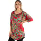 24/7 Comfort Apparel 3/4 Sleeve Paisley Tunic - image 3