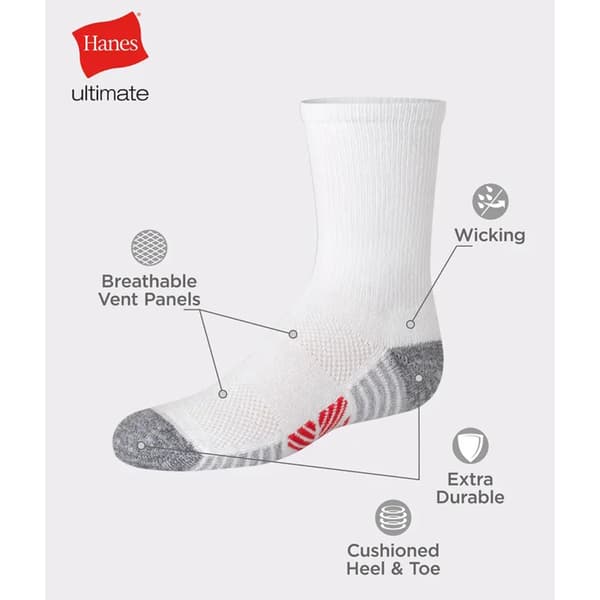 Boys &#40;8-20&#41; Hanes Ultimate&#174; 10pk. Crew Socks