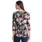 Womens Jones New York 3/4 Sleeve Keyhole Neck Floral Blouse - image 2