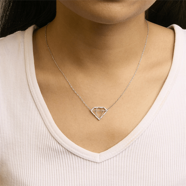 Haus of Brilliance Lab Grown Diamond Shaped Pendant Necklace