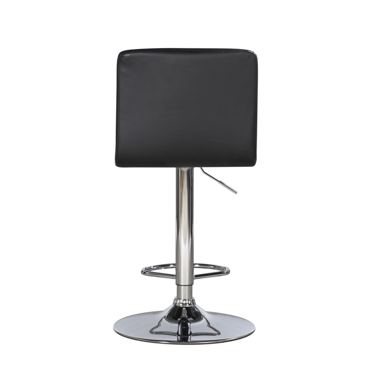 Linon Home Decor Brandt Black Faux Leather Adjustable Barstool