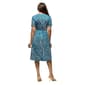 Womens 24/7 Comfort Apparel Teal Tie Waist Midi Dress - image 2