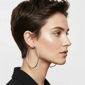 Saffron 60mm Stainless Steel Twisted Hoop Earrings - image 2