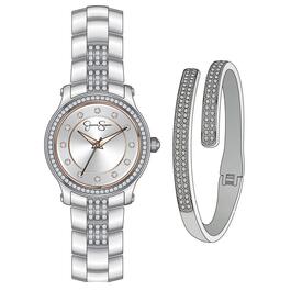 Womens Jessica Simpson Crystal Watch & Bracelet Set - JSB8013SL