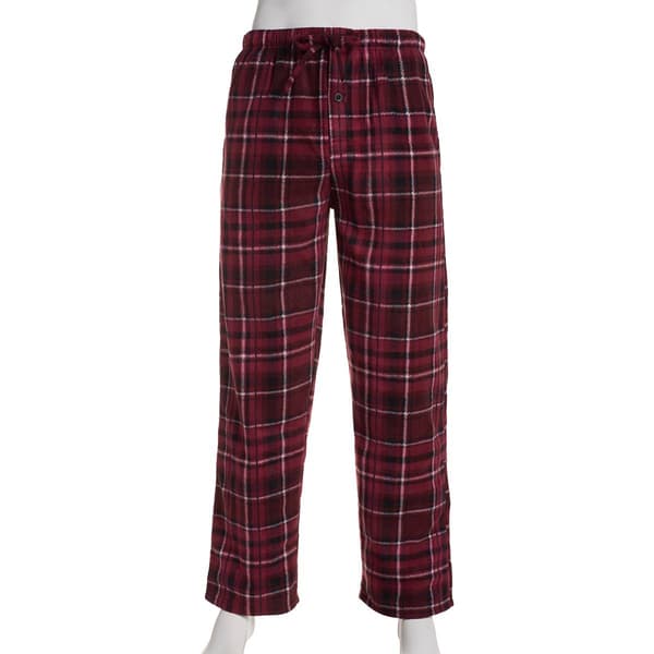 Mens Architect&#40;R&#41; Plaid Rolled Fleece Sleep Pants - Red/Black - image 
