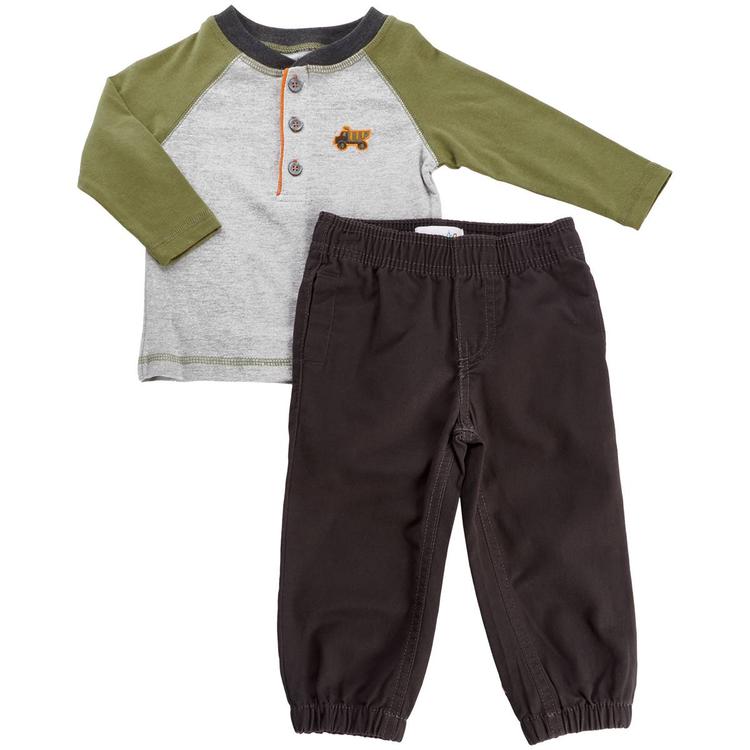 Baby Boy (12-24M) Kids Headquarters(R) Truck Henley & Jogger Set