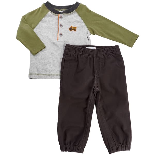 Baby Boy (12-24M) Kids Headquarters(R) Truck Henley & Jogger Set - image 