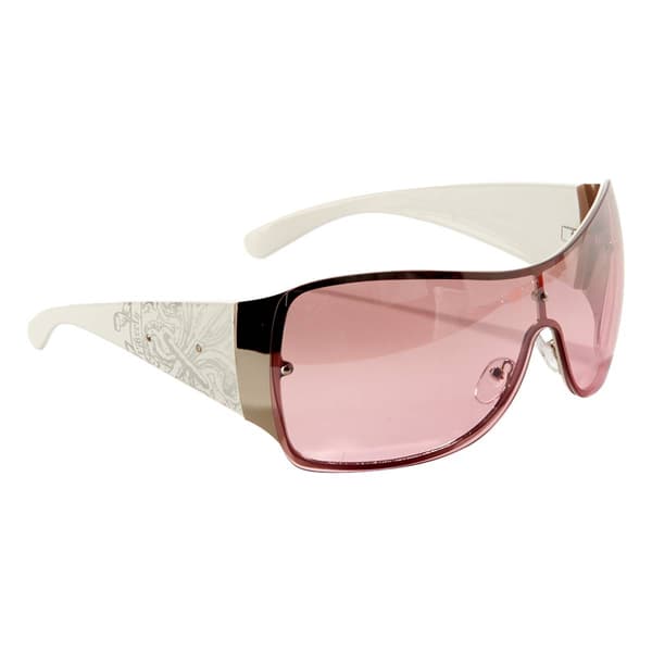 Womens SOUTHPOLE Rhinestone Temple Shield Sunglasses - image 