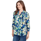 Womens Ruby Rd. Fall Flair Pleated Button Front Floral Blouse - image 3