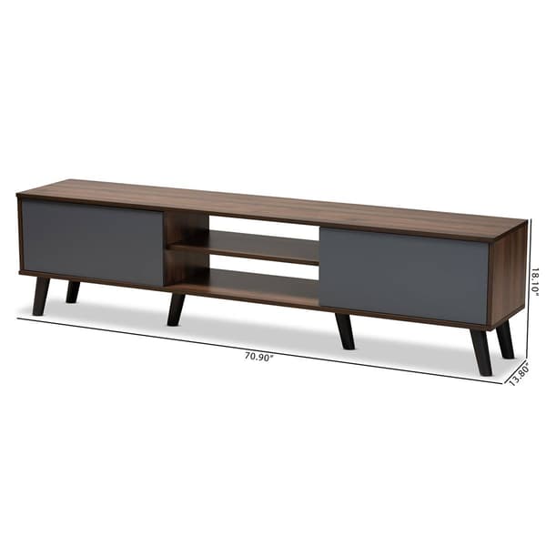 Baxton Studio Clapton Walnut Brown Finished Wood TV Stand