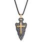 Mens Lynx Stainless Steel Arrow Head Cross Chain Pendant - image 1