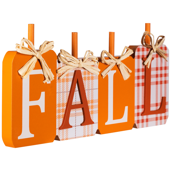 Northlight Plaid Pumpkins Wooden Fall Harvest Sign - 11in.