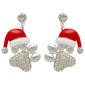 Santa Hat Paw Print Fishhook Earrings - image 1