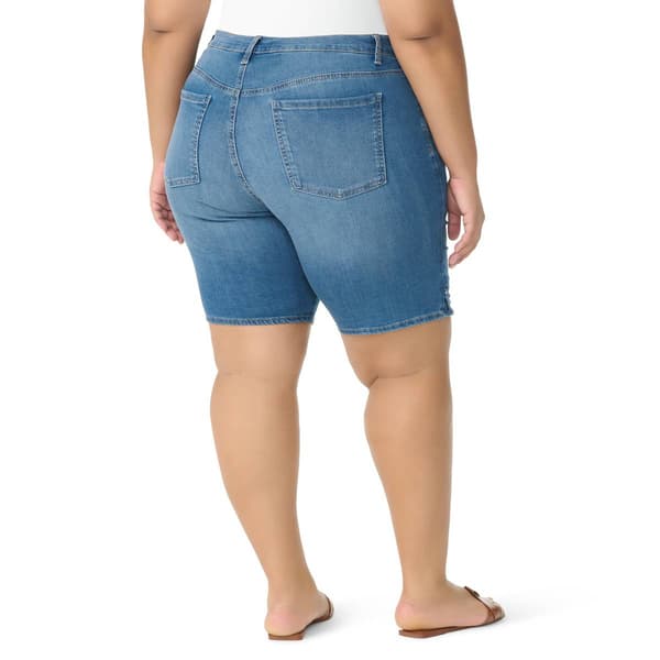Plus Size Gloria Vanderbilt Amanda Bermuda Denim Shorts w/ Slit