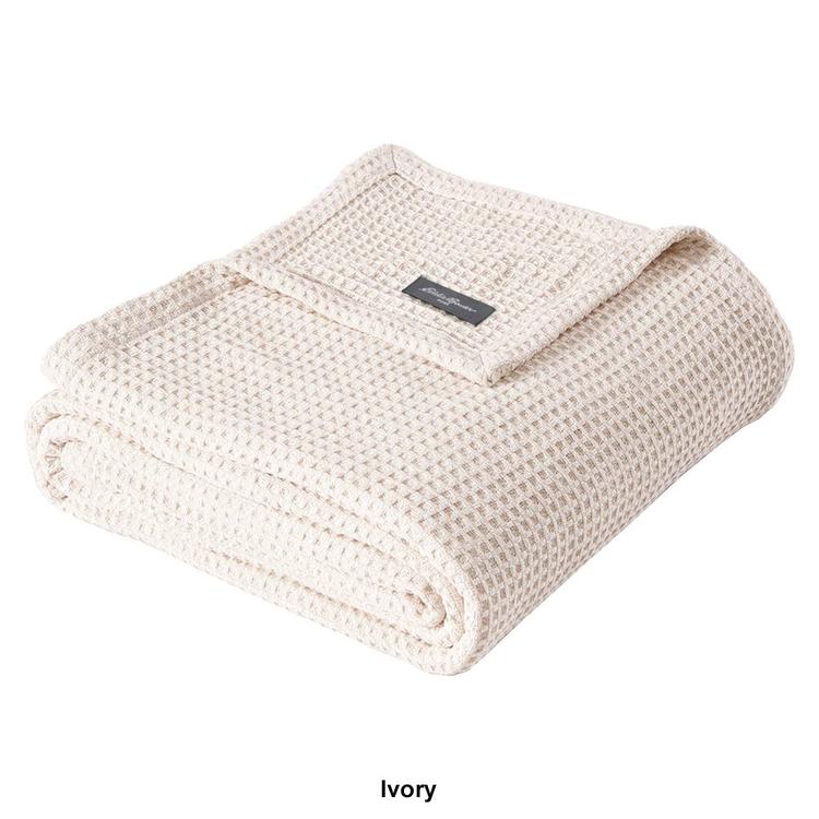 Eddie Bauer Solid Waffle Cotton Blanket