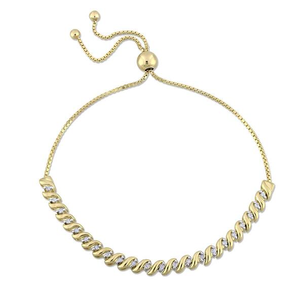 Gold Classics&#40;tm&#41; Sterling Silver & Gold 1/4ctw. Bracelet - image 
