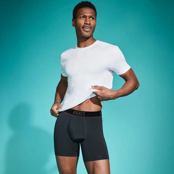 Mens Hanes&#174; Moves 4pk. Boxer Briefs - Black