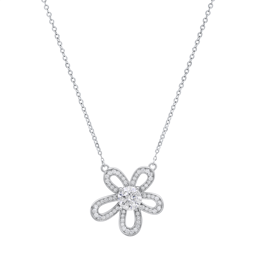 Saffron 1ctw. Sterling Silver Moissanite Diamond Flower Necklace