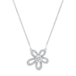 Saffron 1ctw. Sterling Silver Moissanite Diamond Flower Necklace - image 1