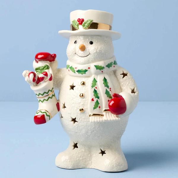 Lenox(R) Happy Holly Days Snowman & Stocking Lit Figurine - image 
