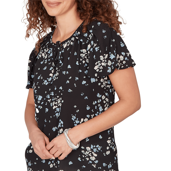 Womens Emaline Seabreeze Essence Flutter Sleeves Floral Blouse