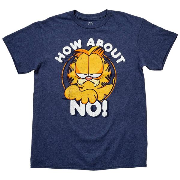 Young Mens Garfield How About No Graphic Tee - image 