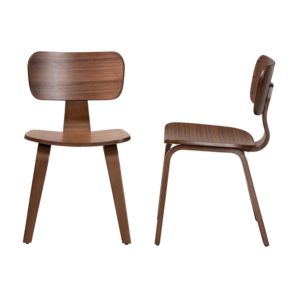 Baxton Studio Billie Wood Dining Chair Set - Set of 2